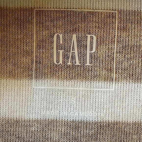 NWT GAP Modern Boat Neck Tan Oatmeal & White Stripe Long Sleeve Tee size Small - Picture 11 of 12